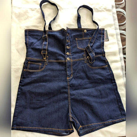Ko Ko Ailis Women's Denim Overalls - Picture 1 of 9